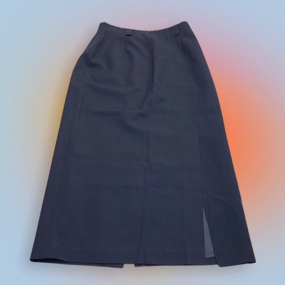 TALBOTS Women’s 8 Navy Blue Long Wool Skirt